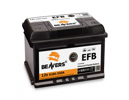Акумулятор 6СТ-62 (R+) BEAVERS EFB 550А